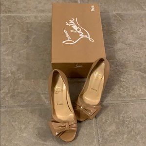 Christian Louboutin Nude Peep Toe Heels, size 36